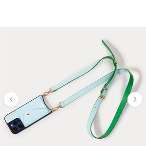 Bandolier Halle iPhone 15 pro like new + bonus gold circle heart charm wristlet